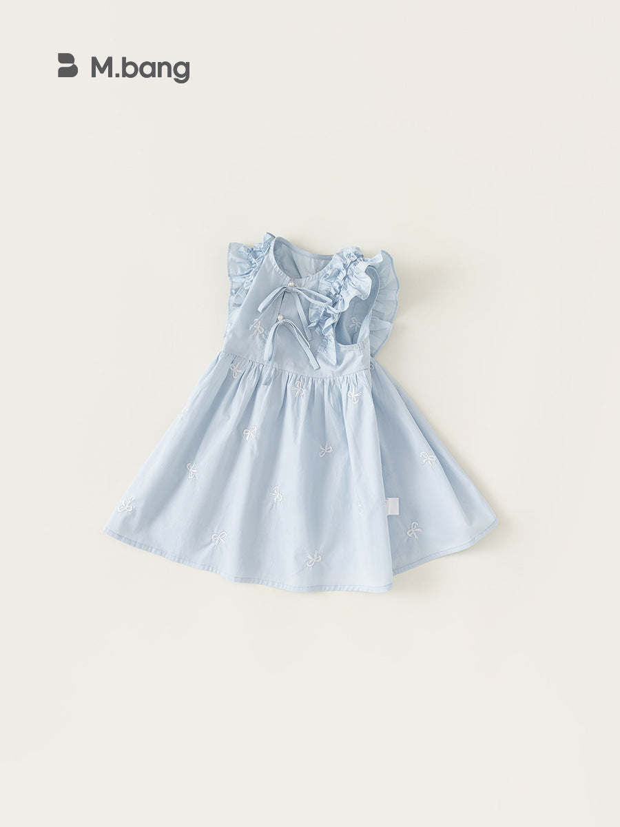 Children's Clothing Bow Floral Summer Skirt Vest Children's Dress