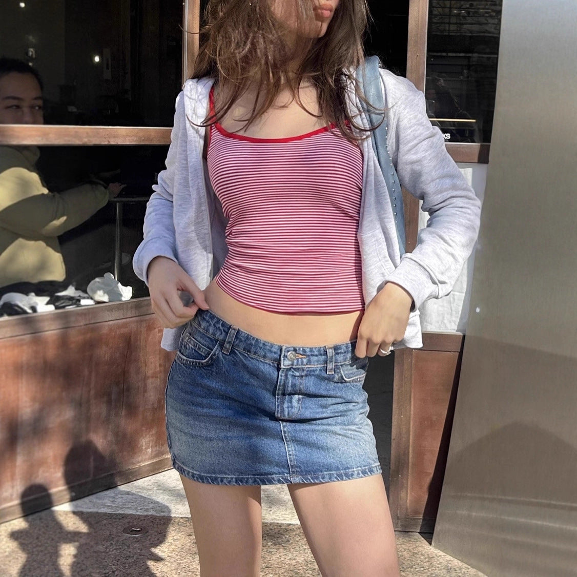 Trendy Women's Casual Stretch Washed Denim Skirts
