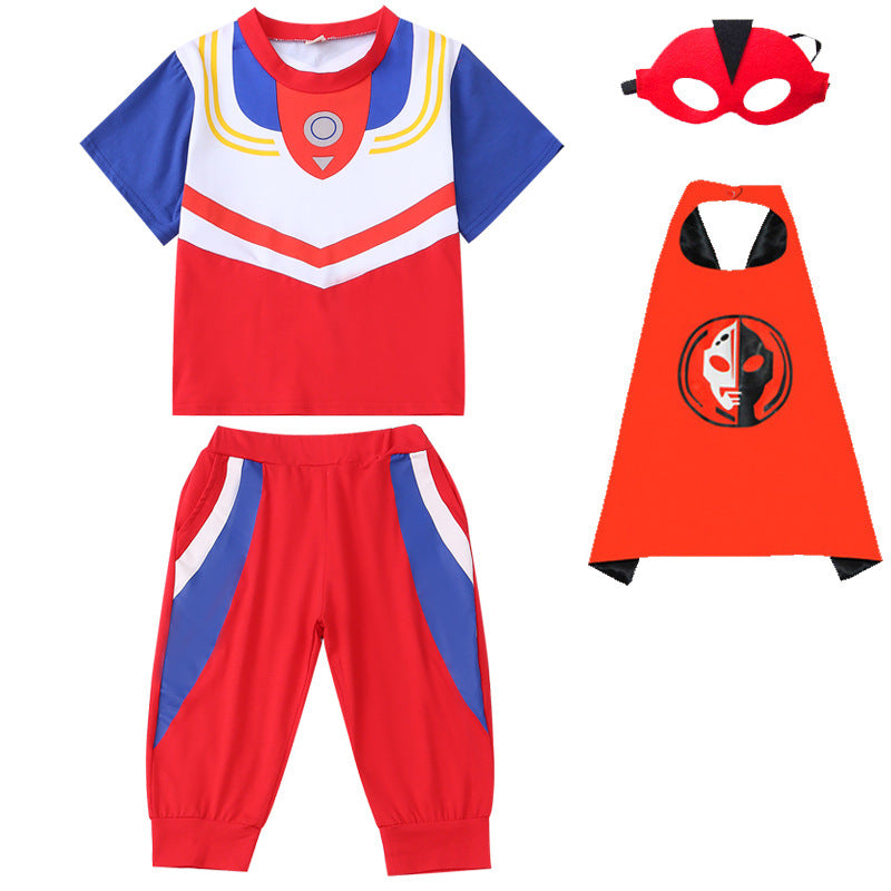 Children's Short-sleeved Cropped Pants Cloak Role-playing Stage Children's Suit