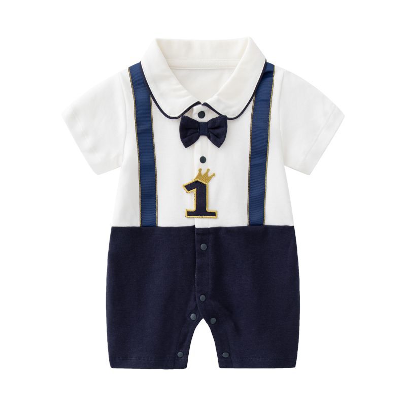 Dress Short Sleeved Romper Preppy Style Jumpsuit, Climbing Suit