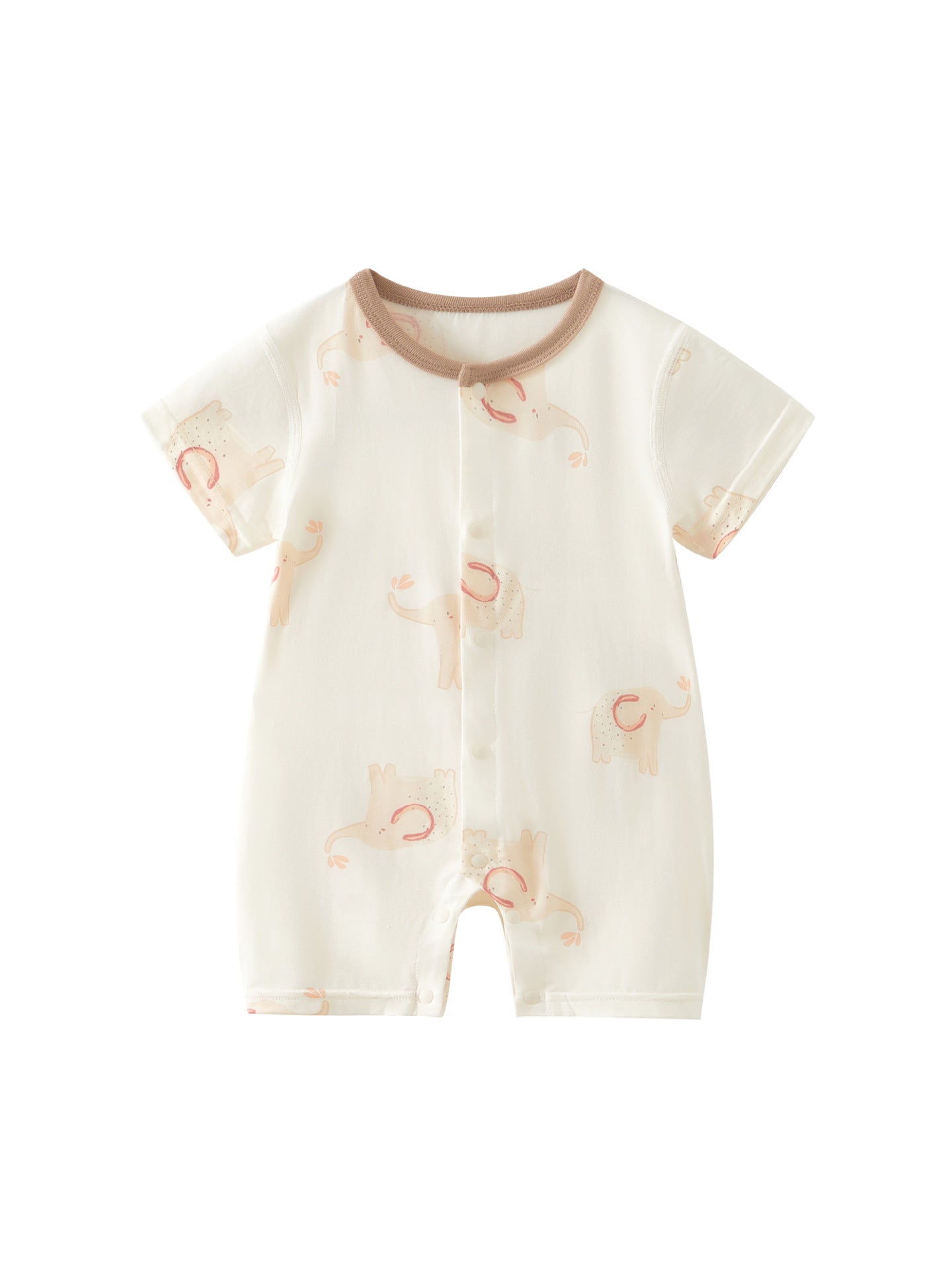 Babies Summer Thin Short Sleeve Modal Jumpsuit Male Female Rompers Jumpsuit, Climbing Suit
