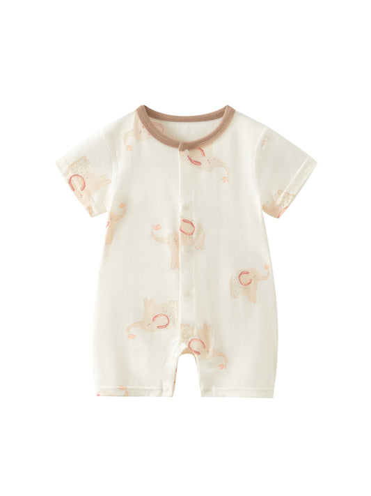 Babies Summer Thin Short Sleeve Modal Jumpsuit Male Female Rompers Jumpsuit, Climbing Suit