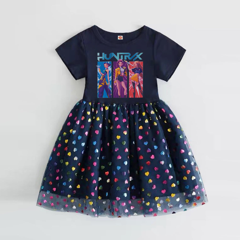 Children's Summer Short Sleeve Princess Clothing Gauze Witch Hunting Children's Dress