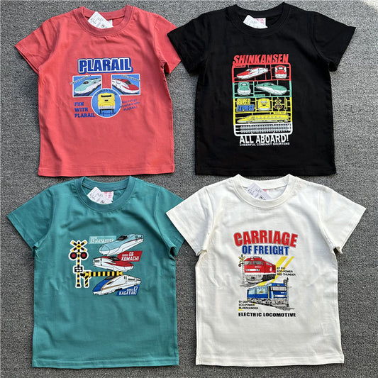 Children's Single Tram Series Short-sleeved Clothing Children's T-shirt