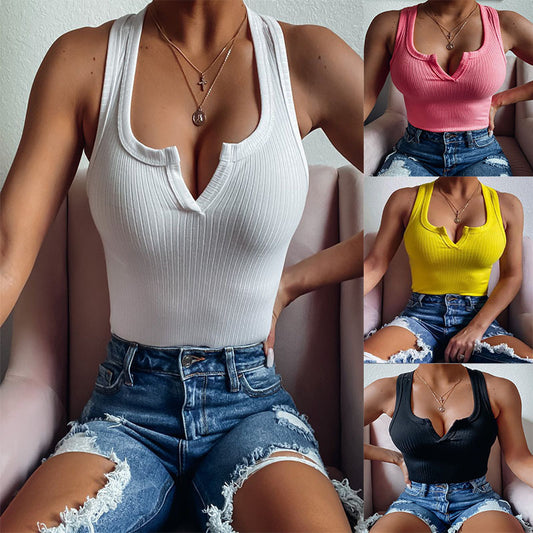 Women's Summer Sexy Camisole Solid Color T-shirt Small Vest/suspenders/tube Top