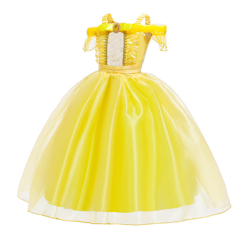 Children's Halloween Princess Bell Clothing Shirt Yellow Children's Dress