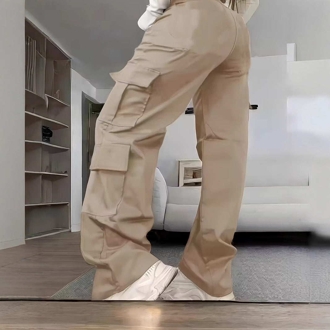 Women's Fashion Loose High Waist Cargo Casual Pants