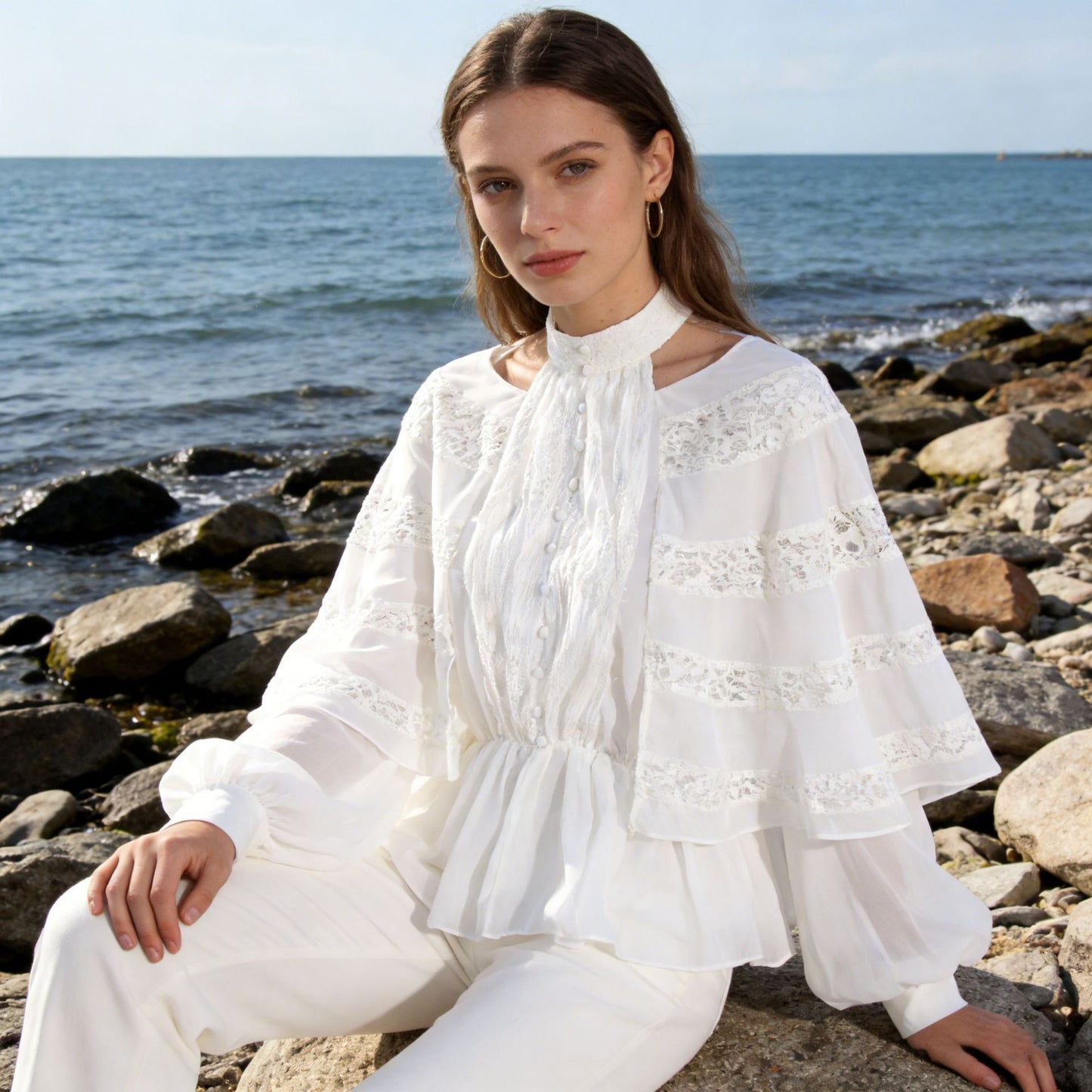 Women's Patchwork Slimming Sense Of Design Shirt Tops