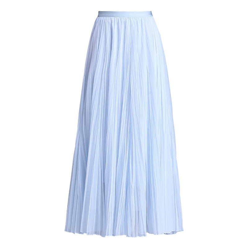 Draping Slim Fit A- Line Dress Long Skirts