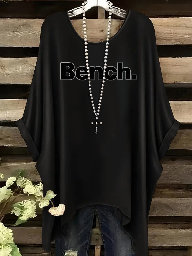 Glamorous Women's Mid-length Printed Comfortable Casual Large Size T-shirt