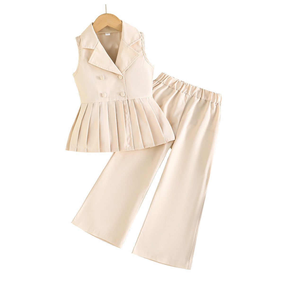 Summer Solid Color Sleeveless Lapel Pants Fashion Children's Suit