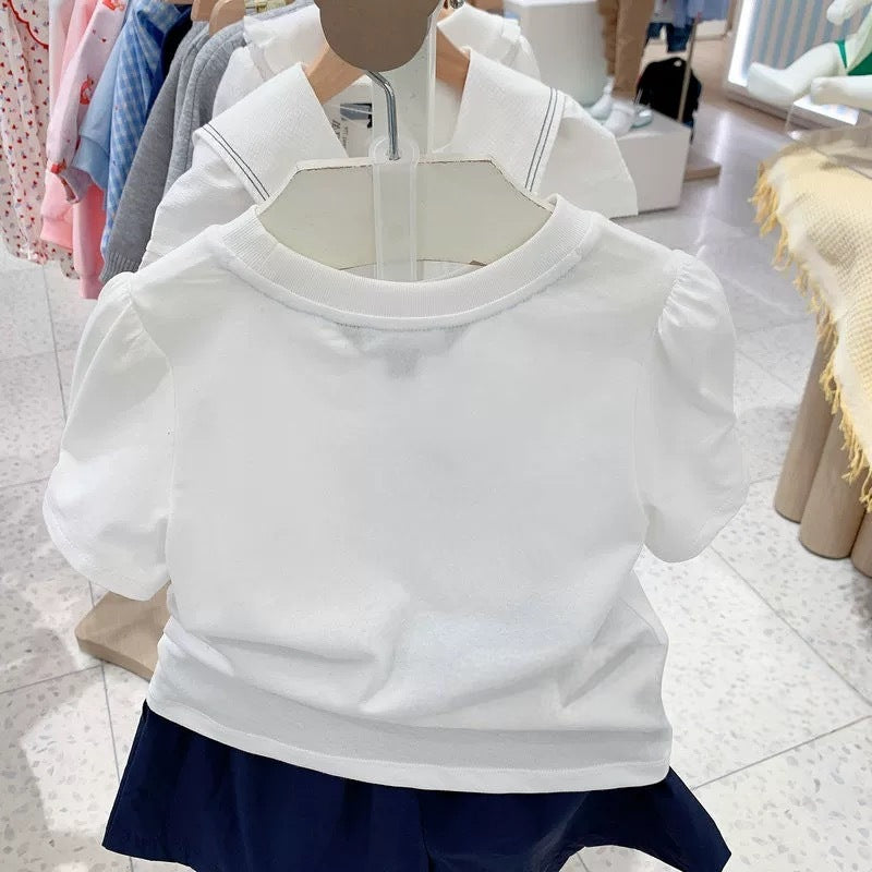 Style Little Bear Flower Print Pure Soft Moisture Absorption Breathable Children's T-shirt