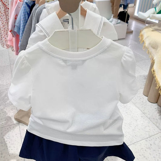 Style Little Bear Flower Print Pure Soft Moisture Absorption Breathable Children's T-shirt