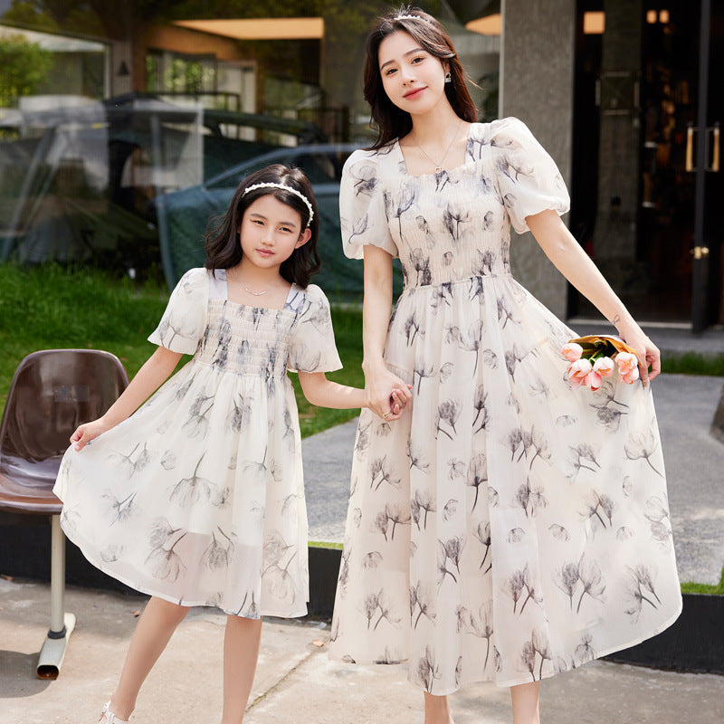 Summer Dress Thin Mother Daughter Fashionable Stylish Parent-child Outfit