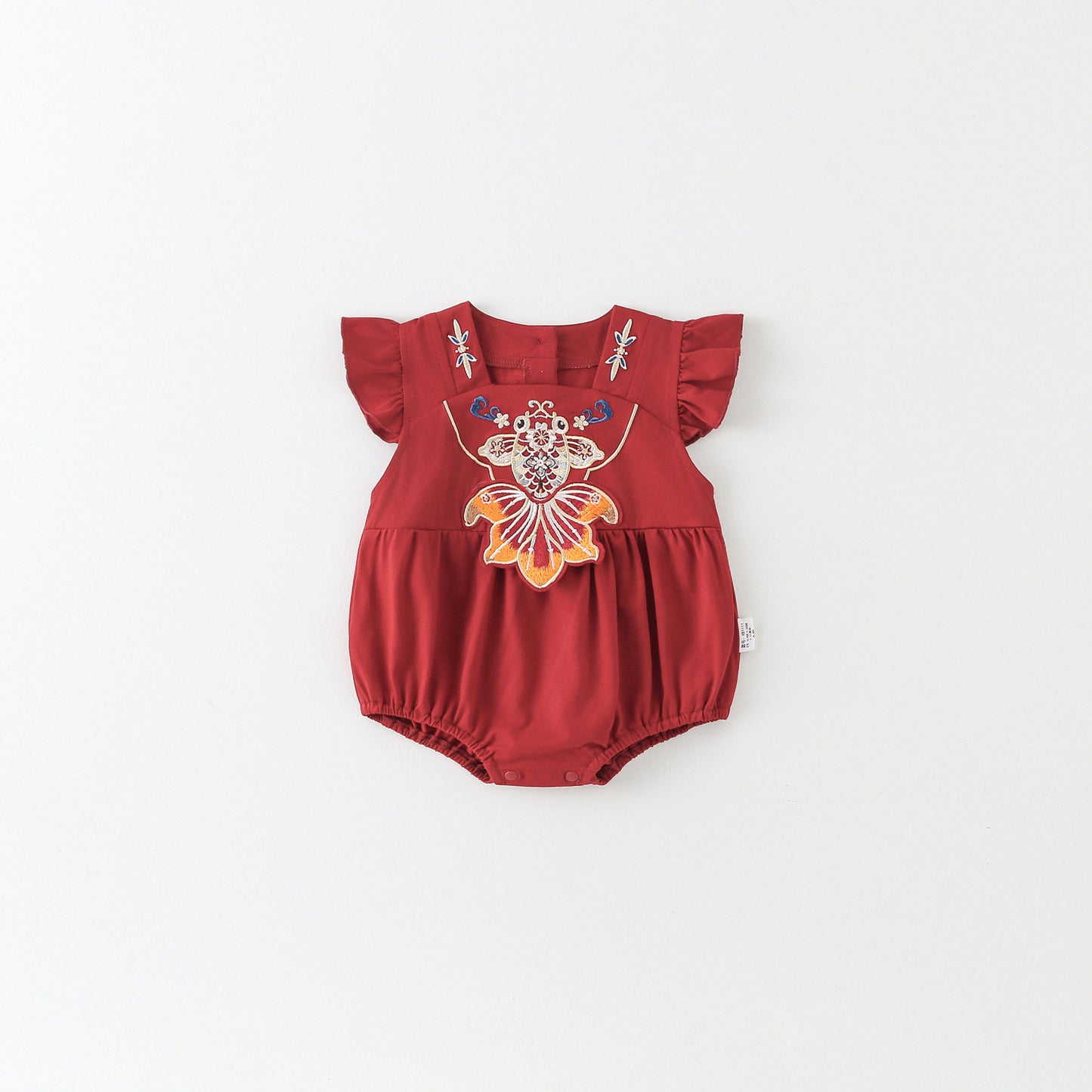 Red One Year Old Dress Romper Style Summer Born Clothes Jumpsuit, Climbing Suit