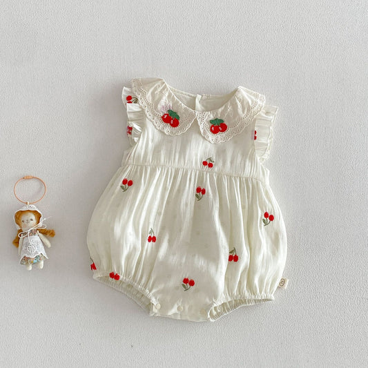 No Cherry Princess Summer Super Cute Flounced Children's Dress