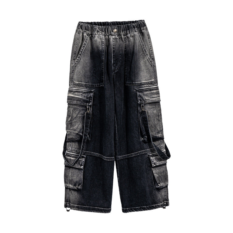 Tooling Denim Medium Big Loose-fitting Fashion American Children's Pants