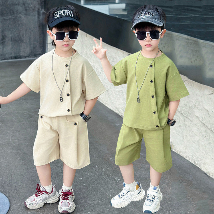 Children's Short-sleeved Summer Clothes Handsome Two-piece Fashion Children's Suit