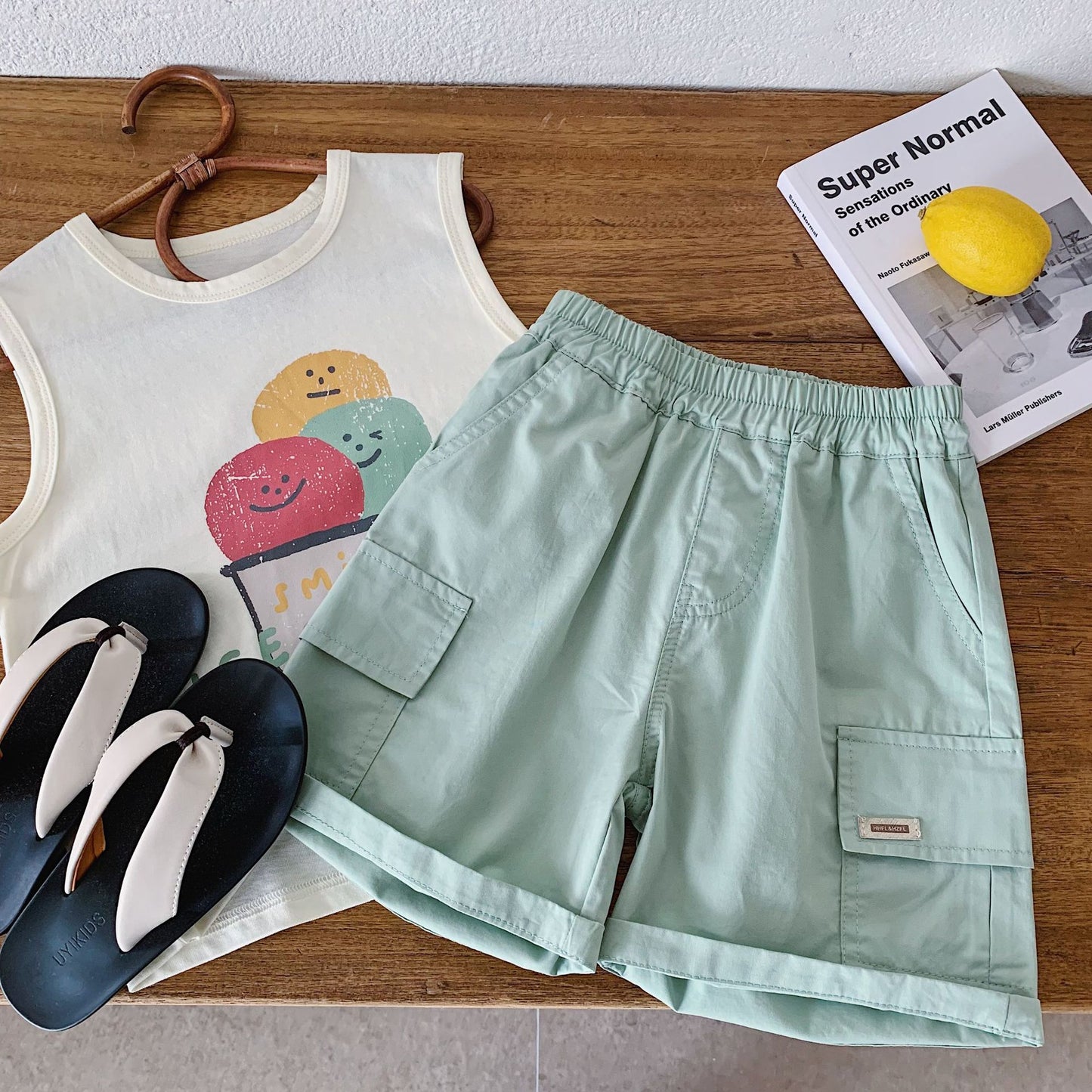 Children's Summer Ice Cream Vest Two-piece Set Children's Suit