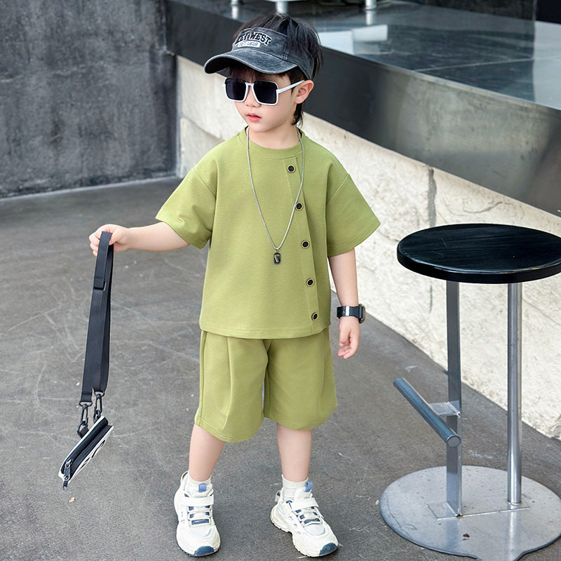 Children's Short-sleeved Summer Clothes Handsome Two-piece Fashion Children's Suit