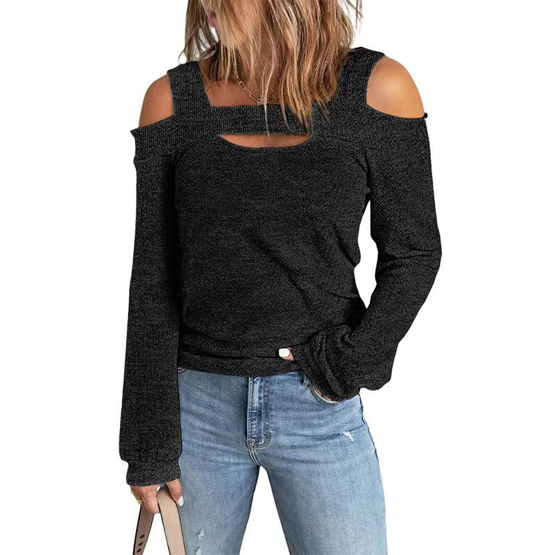 Women's Fashion Casual Solid Color Loose Long Women's T-shirt
