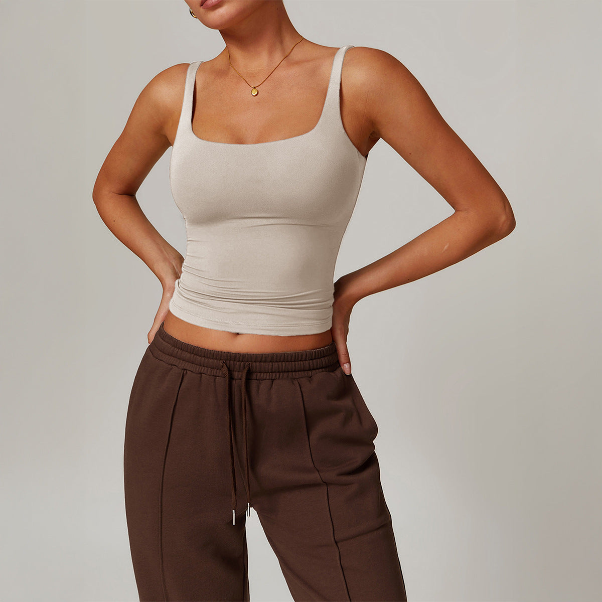 Comfortable Women's Yoga Solid Color Camisole Small Vest/suspenders/tube Top