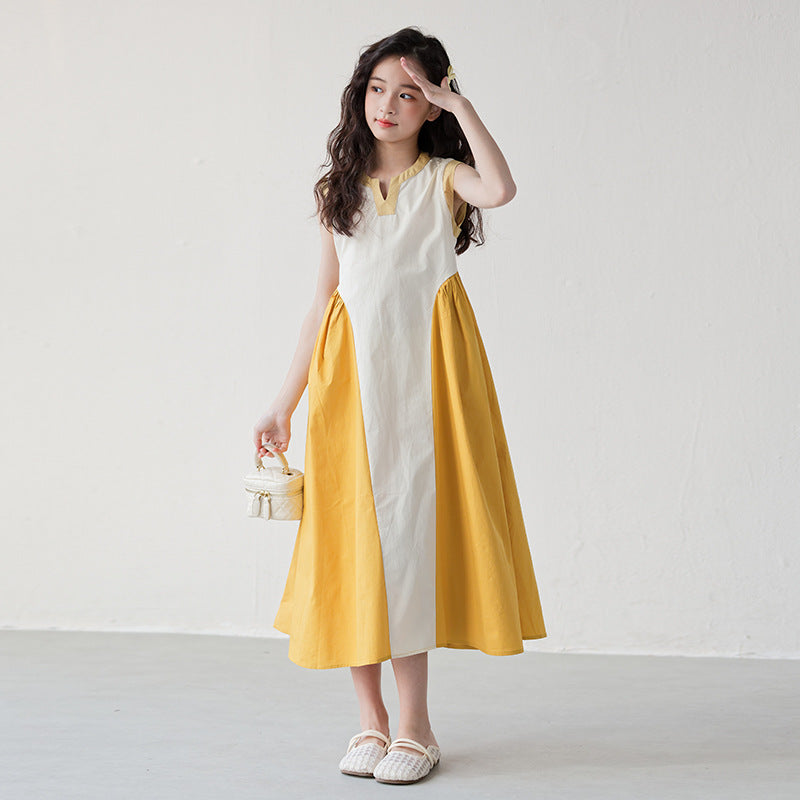 Summer Sleeveless Cute Princess Medium Big Swing Children's Dress