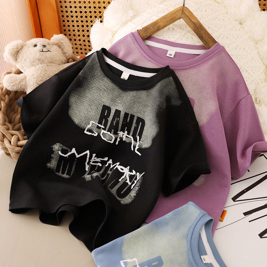 Children's Clothing Cotton Short-sleeved Summer Loose Top Middle Big Children's T-shirt