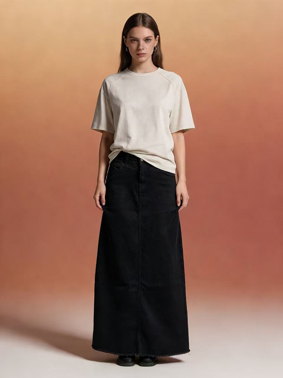 Women's Summer Loose Straight Casual Elegant Denim Skirt