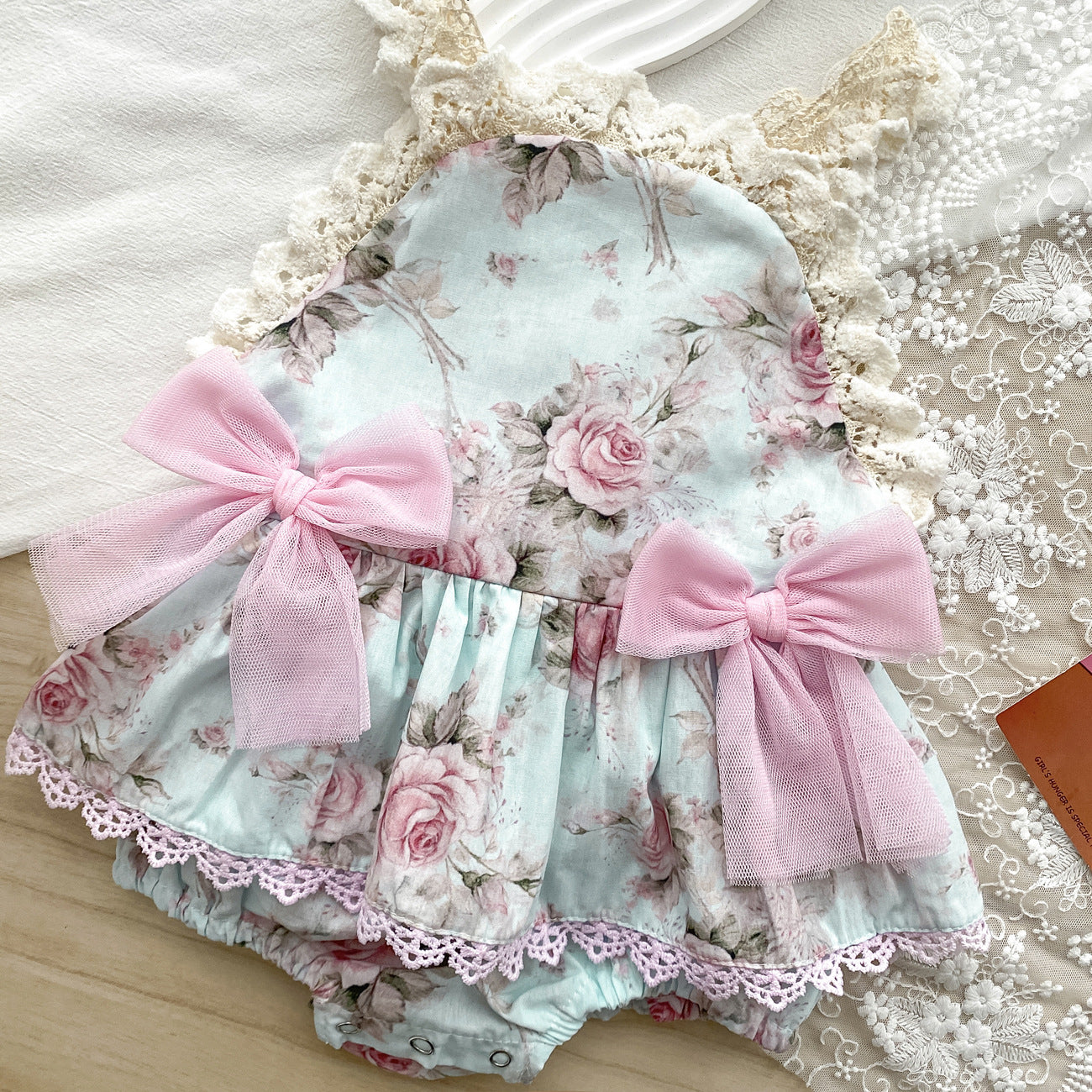 Flower Sling Bloomer With Skirt Lace Cute Jumpsuit Jumpsuit, Climbing Suit