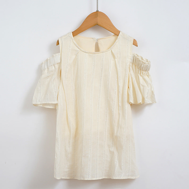 Children's Summer Lining Sports Gold Stripe Princess Top Short Sleeve Half Children's T-shirt