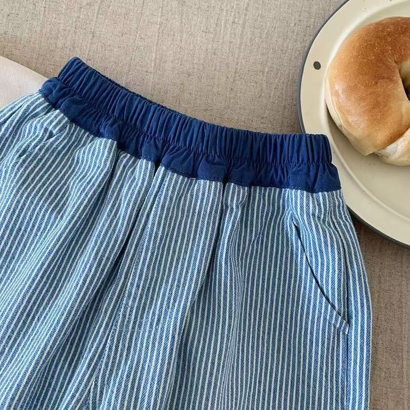 Children's Spring Cotton Striped Loose Harem Trousers Korean Style Baggy Children's Pants