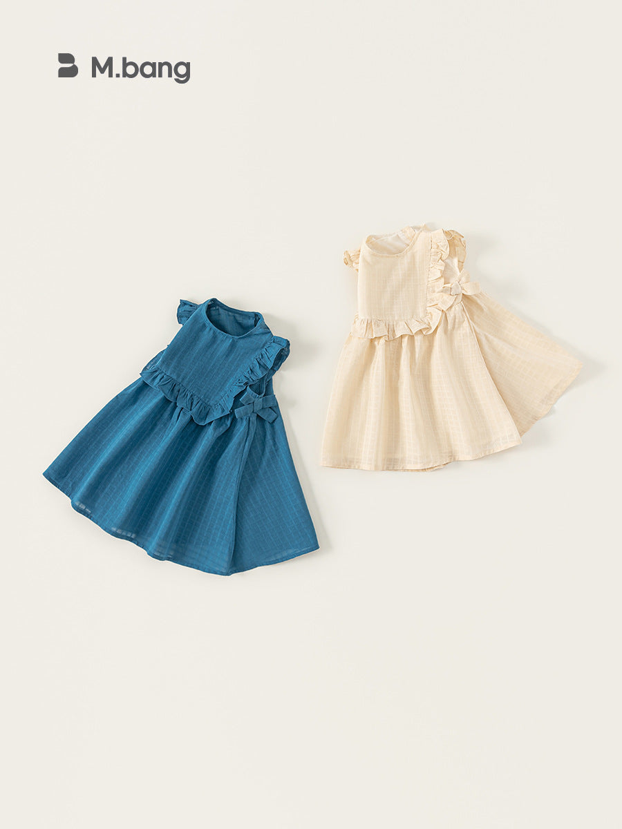 Children's Style Clothing Jacquard Sleeveless Cotton Linen Children's Dress