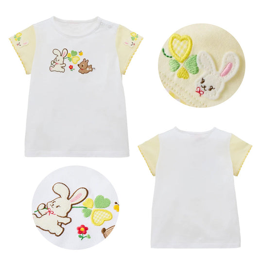 Rabbit Deer Short-sleeved Summer Cartoon Letter Children's T-shirt