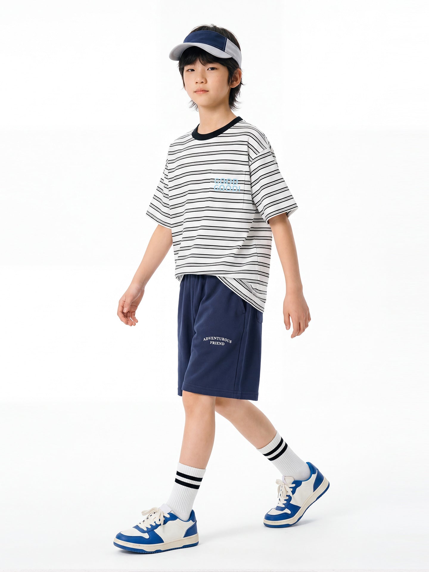 Children's Clothing Summer Boys Vintage Stripe Short-sleeved Middle Big Western Style Children's T-shirt