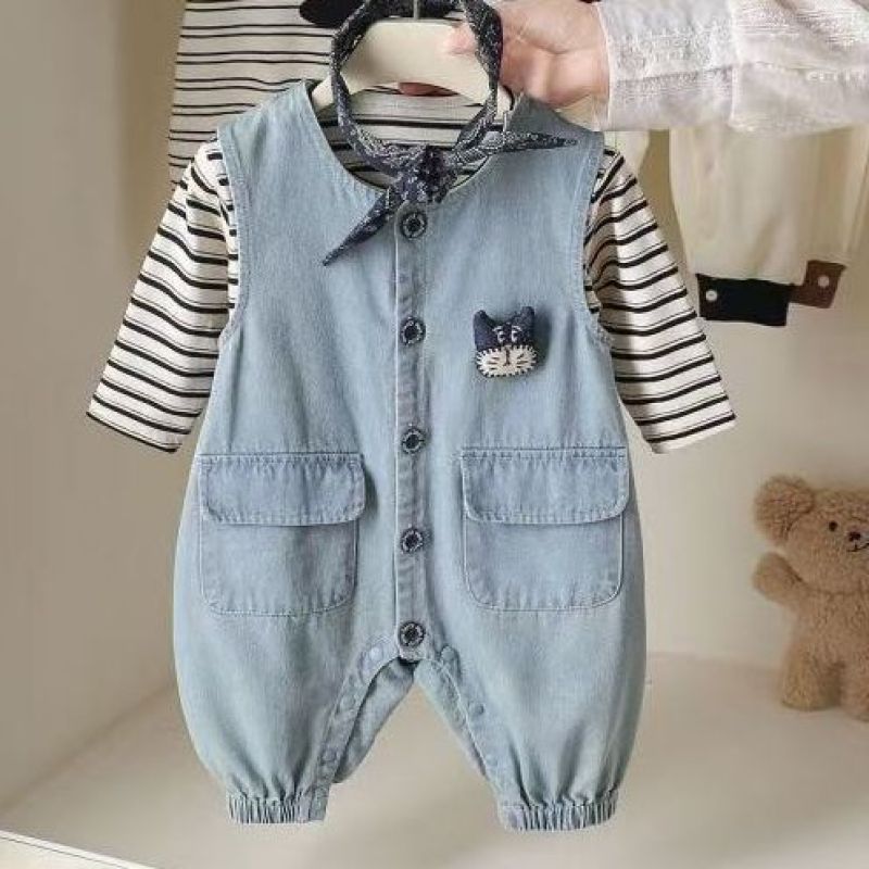 Pants Spring Split Cute Fashionable Infant Going Out Clothes Thin Jumpsuit, Climbing Suit