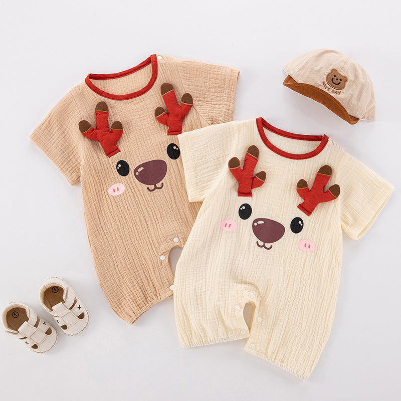 Summer Spring Short-sleeved Gauze Jumpsuit Thin Clothing Pure Jumpsuit, Climbing Suit