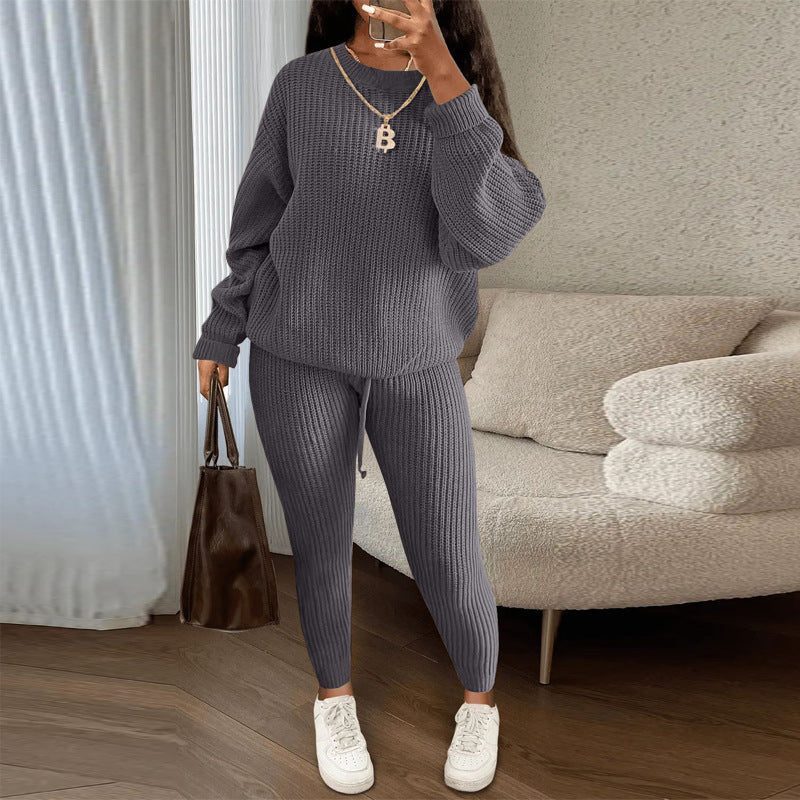 Durable Women's Knitting Trousers Woolen Yarn Fashion Casual Suit