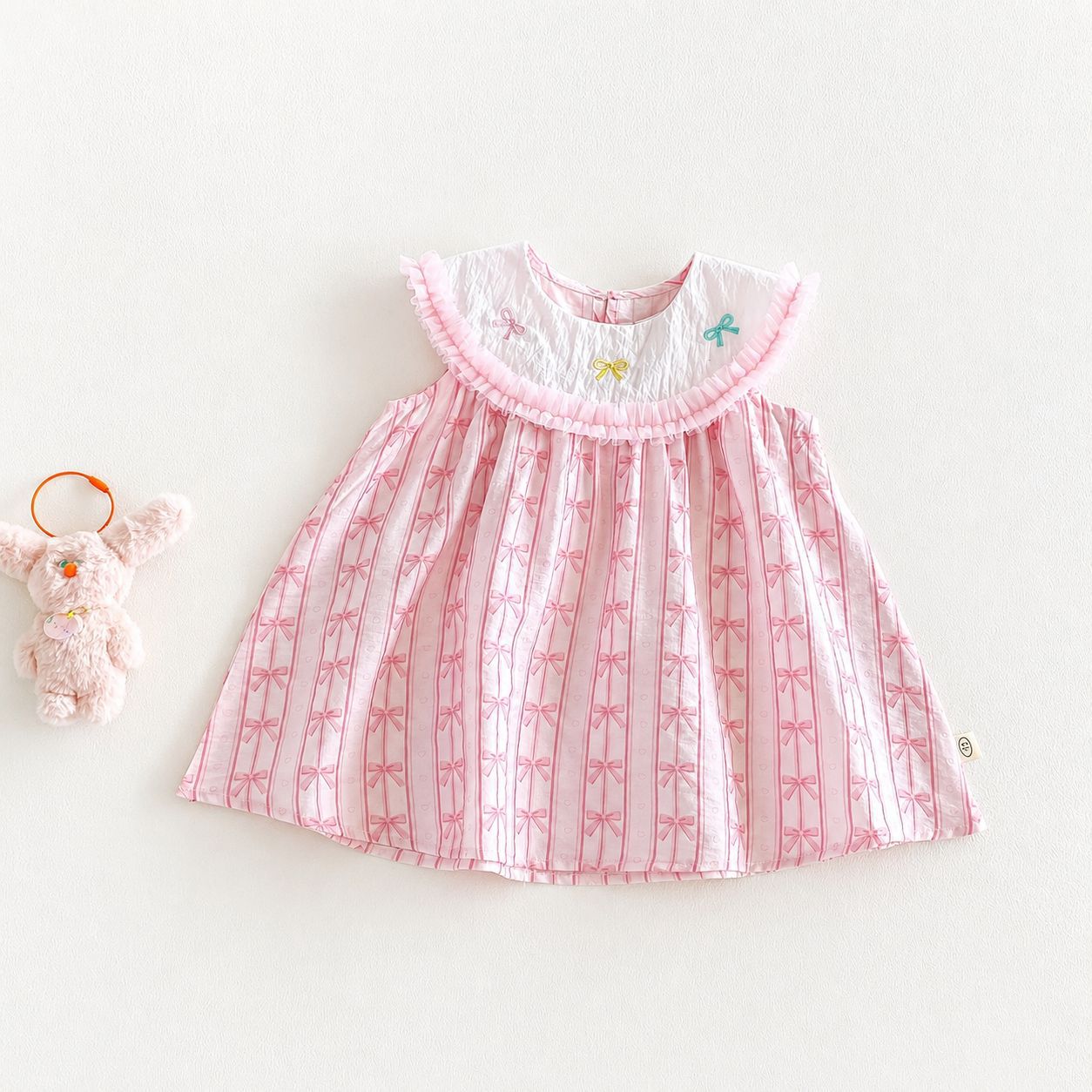 Children's Embroidered Princess Summer Cute Bow Korean Style Skirt Children's Dress