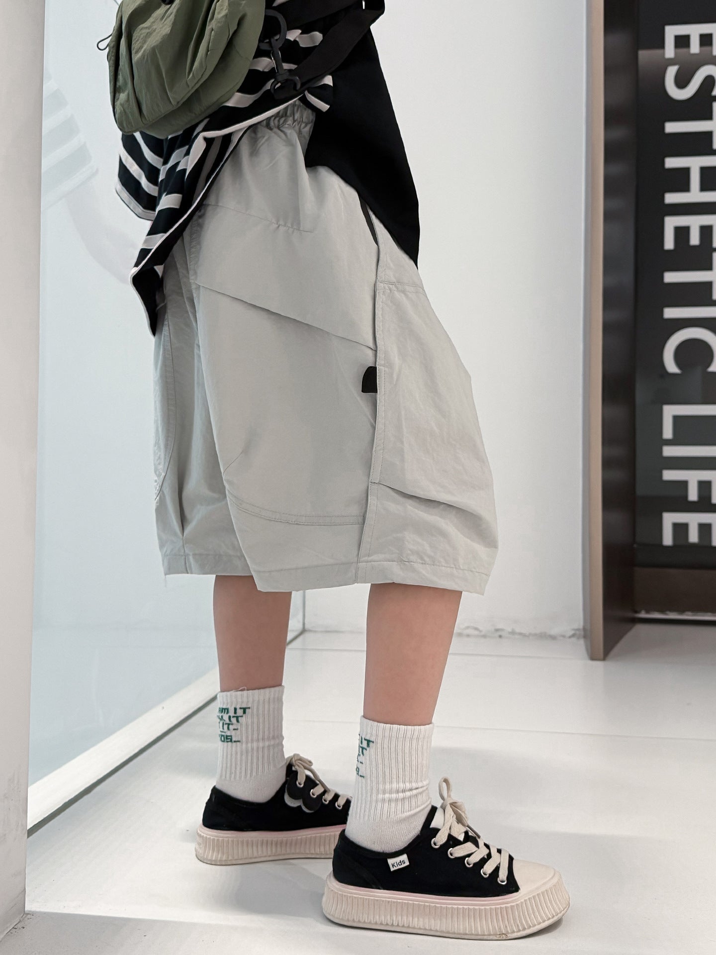 Children's Boy Summer Clothing Overalls Outer Shorts Fried Street Big Children's Pants