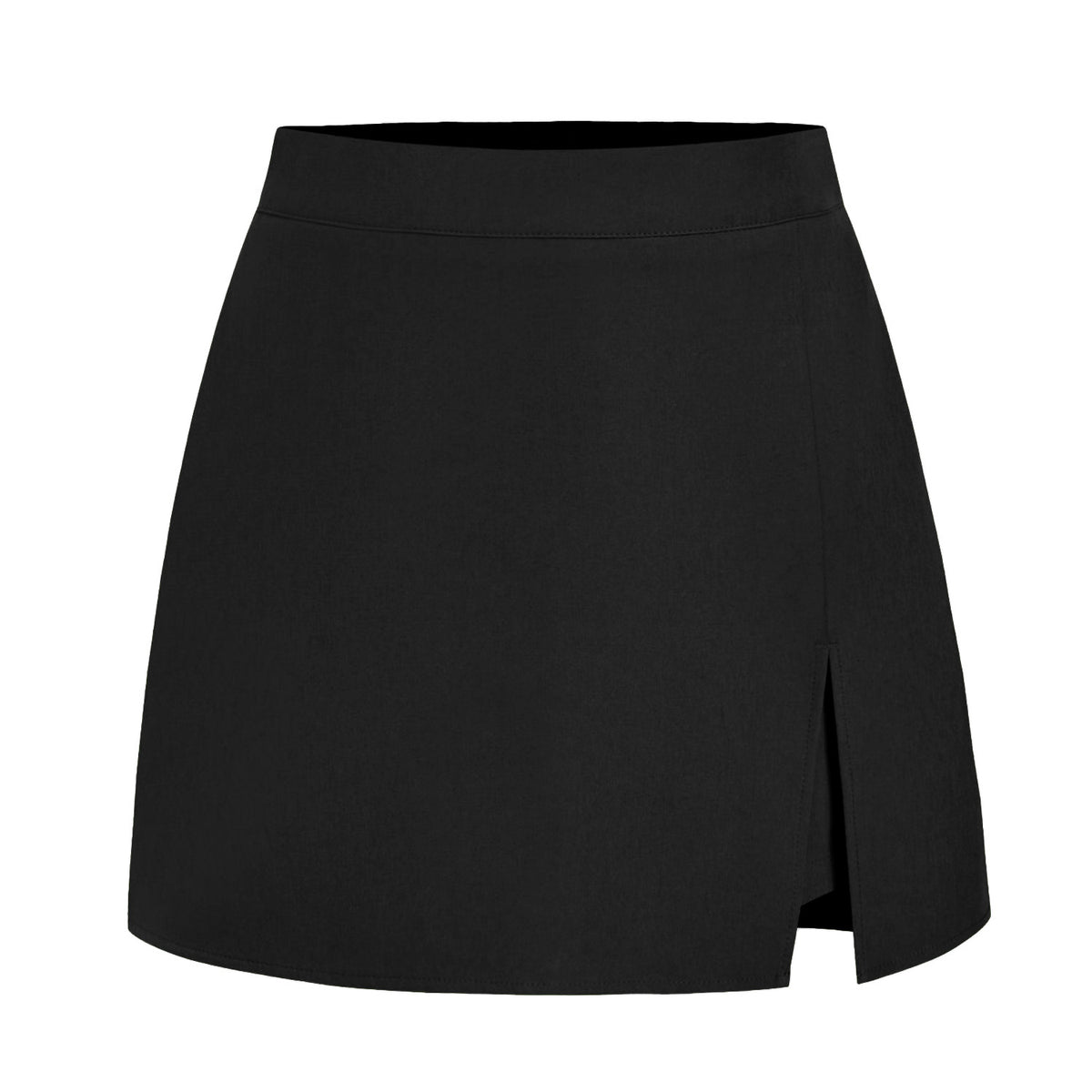 Women's High Waist Slit Quality Stretch Zipper Skirt