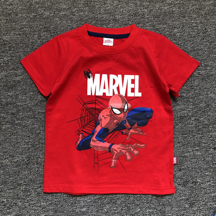 Children's Cartoon Captain Spider Hero Series Boy Children's T-shirt