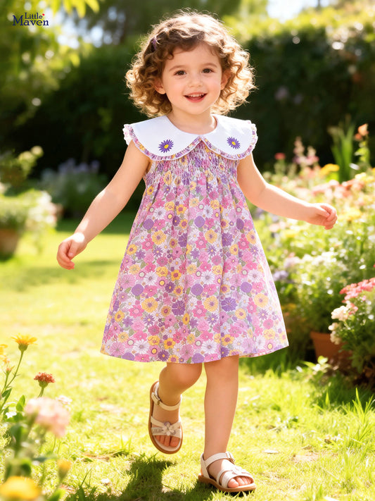 Cute Floral Summer Skirt Shirt Style Children's Dress