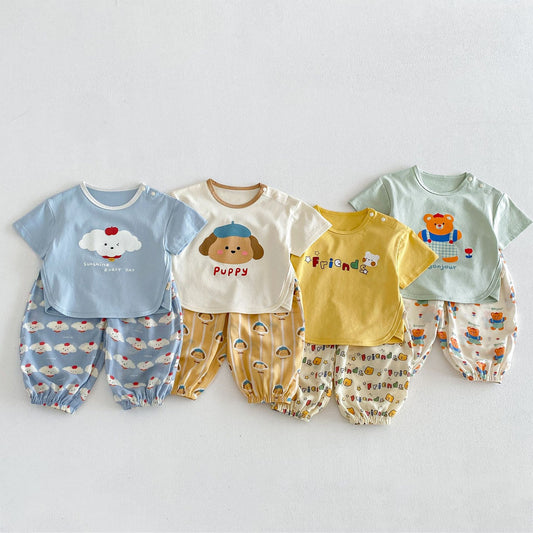 Children's Summer Korean Style Letter Print Design Sense Children's T-shirt