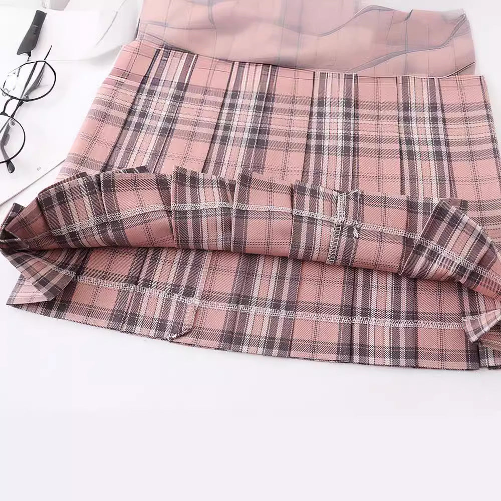 High Waist Plaid Valentine's Day Limited Half Skirts