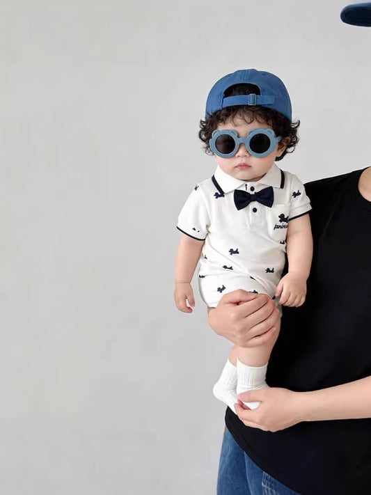 Rompers Jumpsuit Clothes Thin Boy Gentleman Year Old One Month Jumpsuit, Climbing Suit