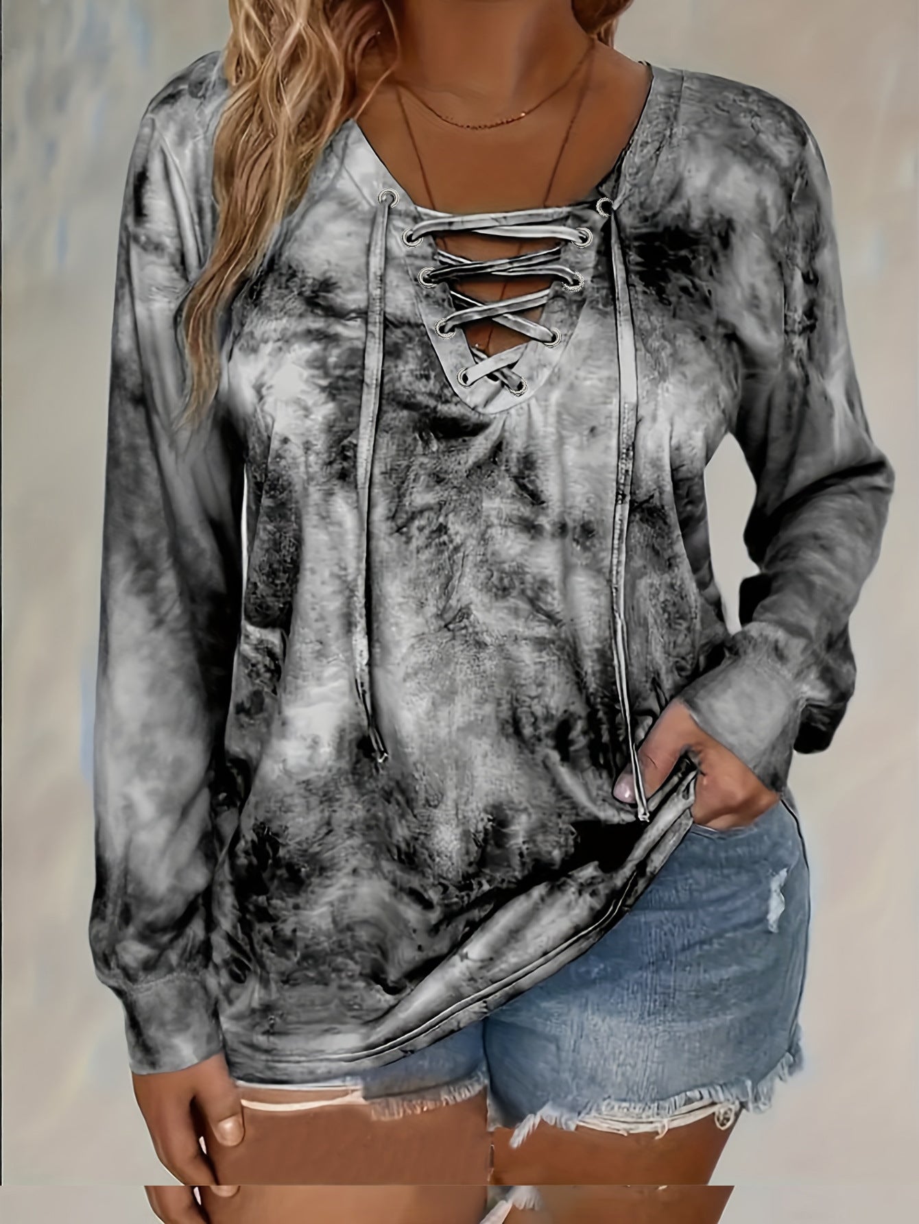 Women's Spring Printing Casual Long Sleeve Elegant Large Size T-shirt