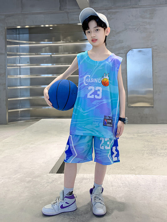 Summer Basketball Wear Vest Boyish Look Children's Suit