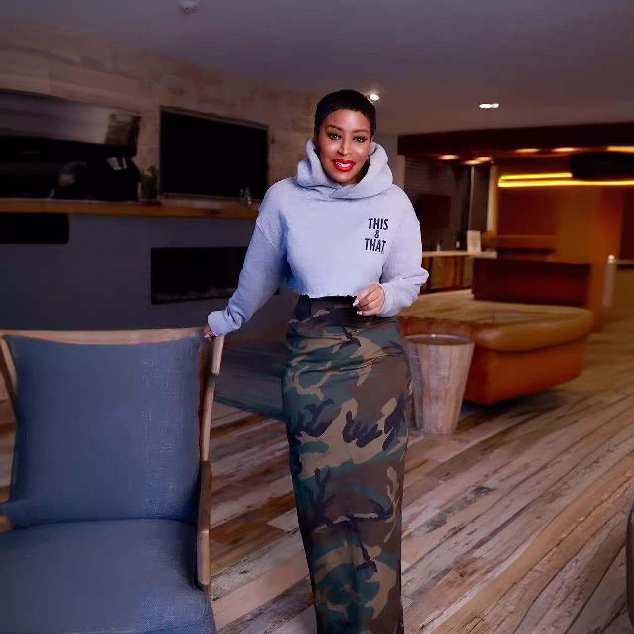Innovative Women's Fashion Camouflage Back Slit Skirts