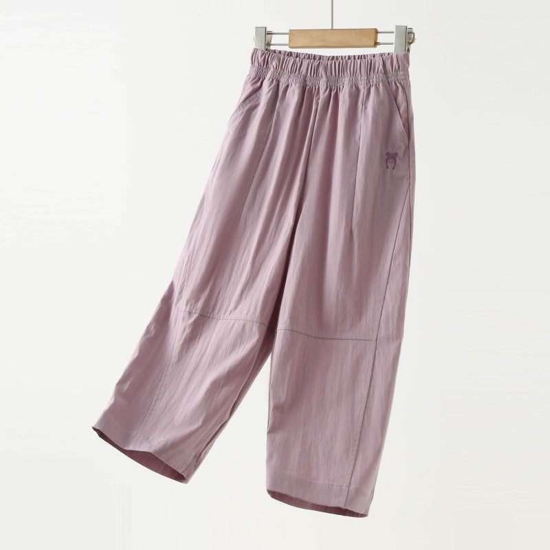 Children's Thin Middle Big Cropped Summer Clothing Children's Pants
